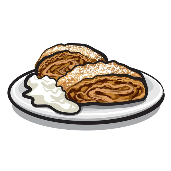 Strudel de manzana — Vector de stock