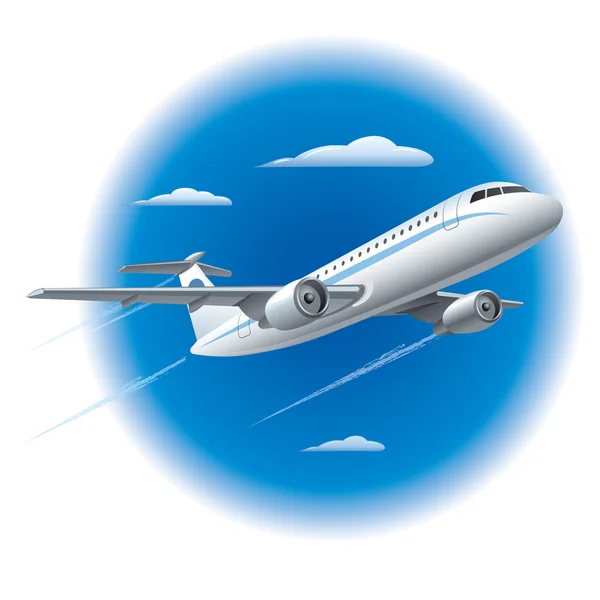 Flying airplane — Stock Vector