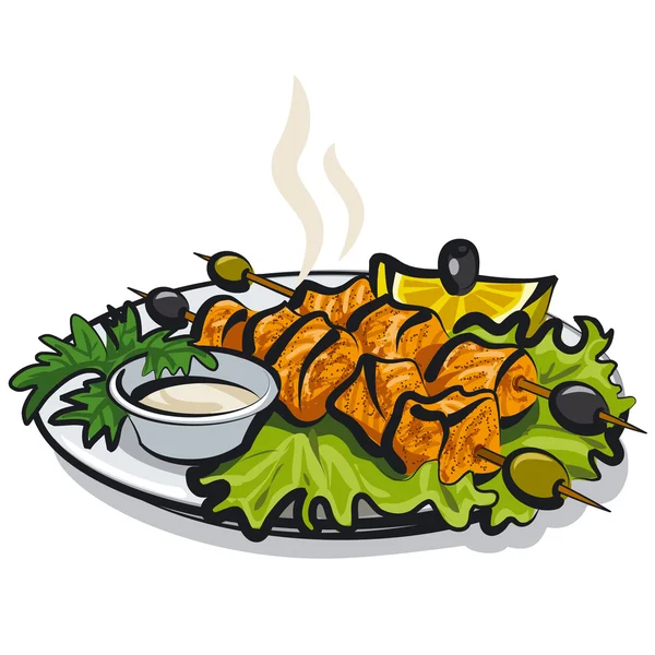 Lazac kebab — Stock Vector