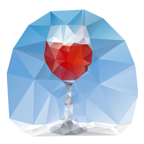 Wine glass polygonal — Stock Vector