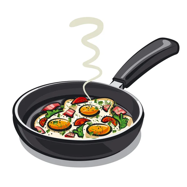 Huevos revueltos — Vector de stock