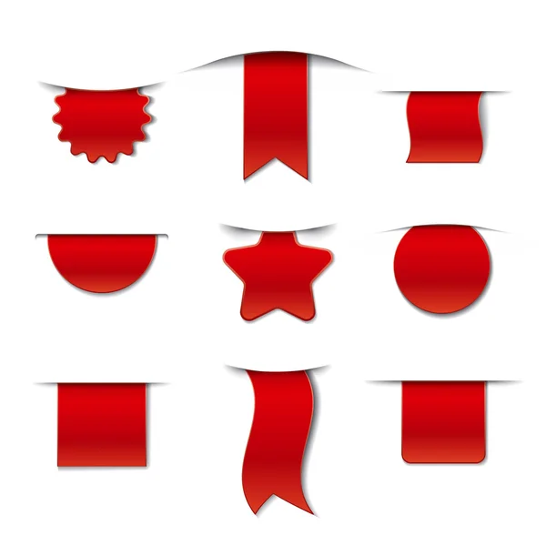 Red tags collection — Stock Vector