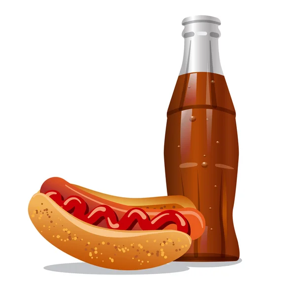 Cola och hotdog — Stock vektor