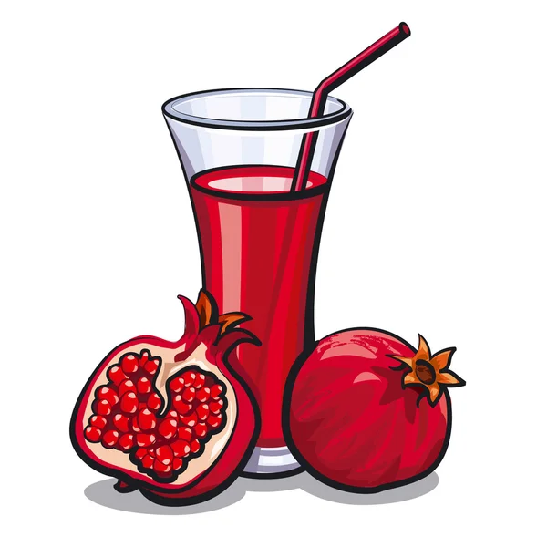 Pomegranate juice — Stock Vector