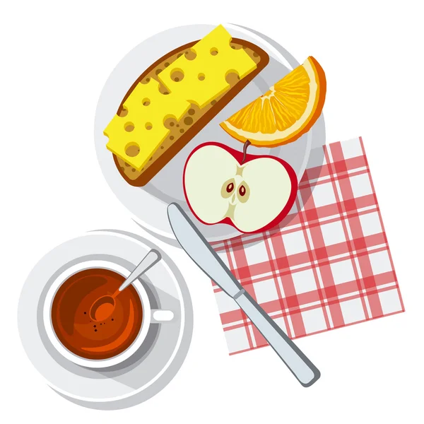 Breakfast on table — Stock Vector