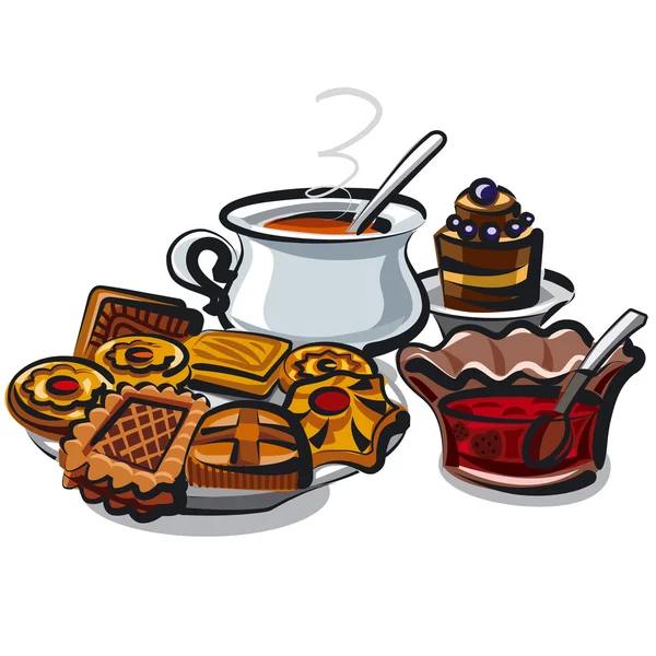 Чай і печиво — стоковий вектор