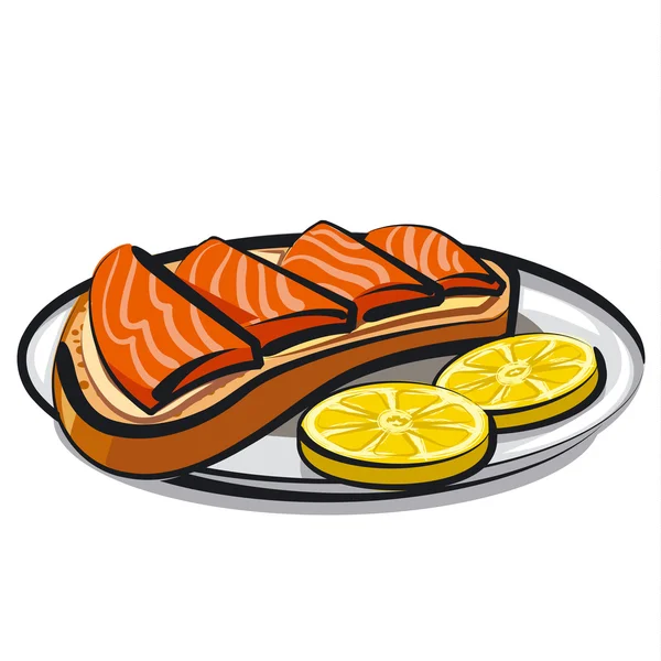 Sandwich de salmón — Vector de stock