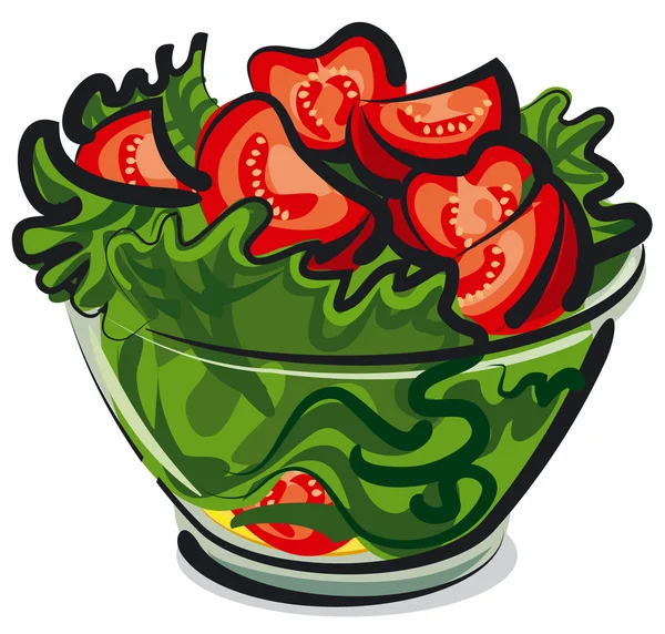 Salade aux tomates — Image vectorielle