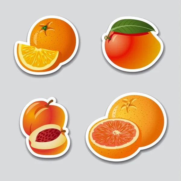 Vruchten stickers — Stockvector