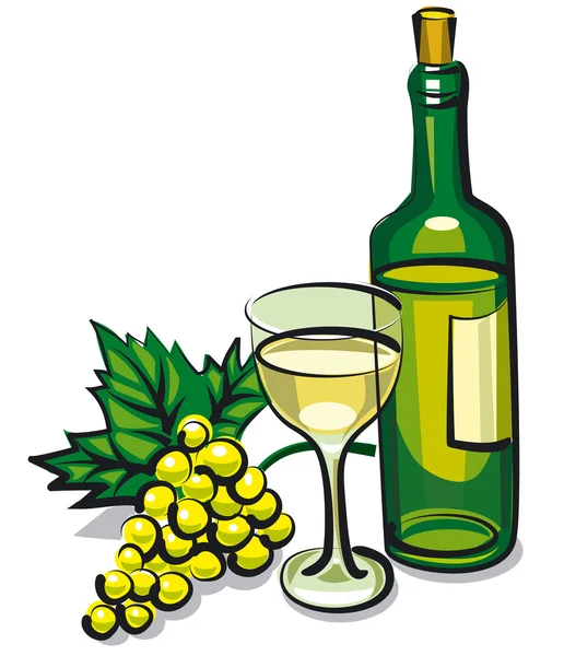Białe wino stołowe — Wektor stockowy