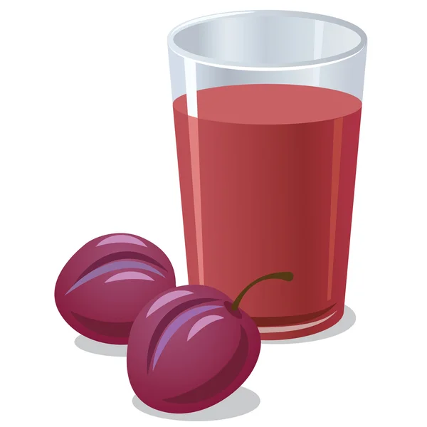 Plums juice — Stock Vector