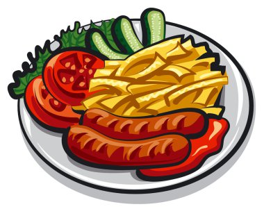 sosis kızartması ile