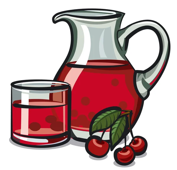 Cherry drink — Stock Vector