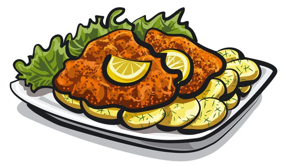 Schnitzel. — Vector de stock