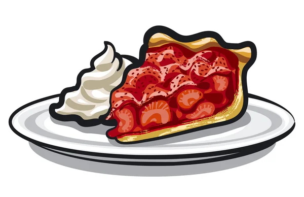Pie with strawberry — Stock Vector