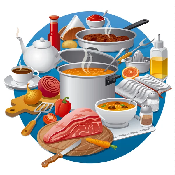 Cooking food — Stock Illustration Cooking food Royalty Free Stock Illustrations