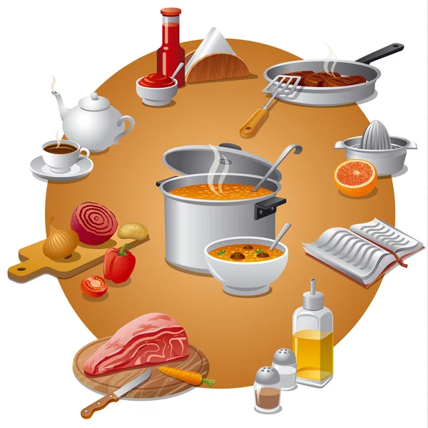 Gotowania smacznych posiłków — Wektor stockowy