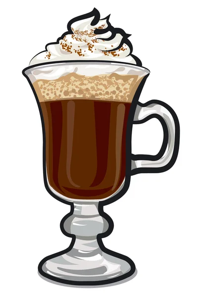 Glass of irish coffee — Stock Vector