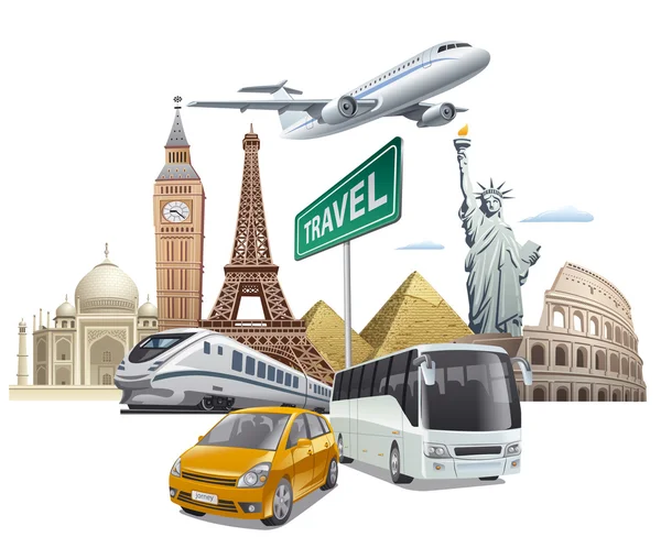 Transporte y viajes — Vector de stock