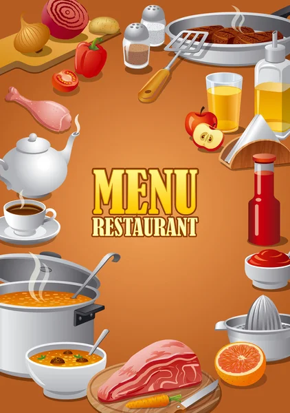 Menú de comida restaurante — Vector de stock