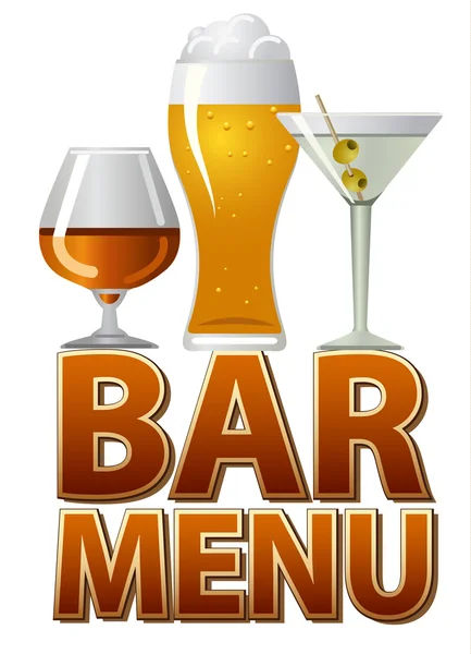 Bar Menú Diseño — Vector de stock