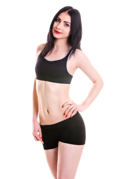 Mooi jong meisje in fitness kleding — Stockfoto