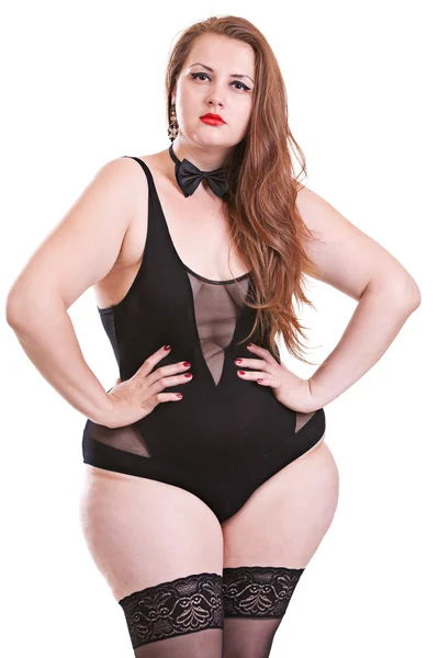 The girl in a bathing suit with obesity — Stock Photo, Image