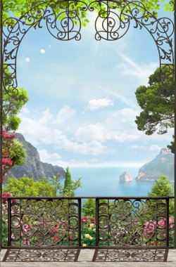 Dijital fresk, güzel manzaralar.