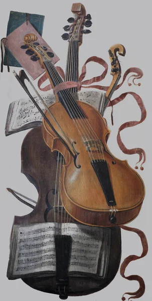 Illustrazione Strumenti Musicali Sfondo Bianco — Foto Stock