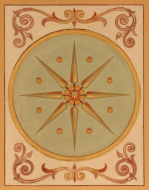 Dijital fresk, güzel süslemeli tavan desenleri