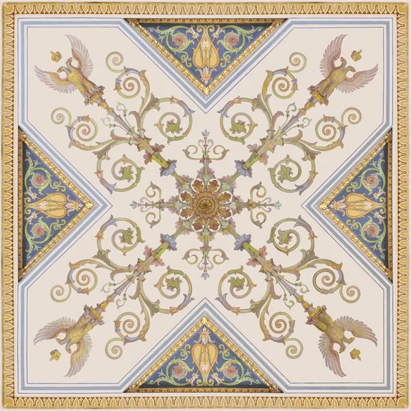 Affresco Digitale Soffitto Con Bellissimi Ornamenti — Foto Stock