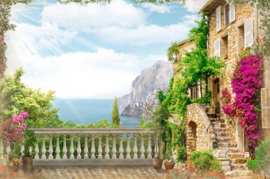 Terastan mavi yaz denizine bak.