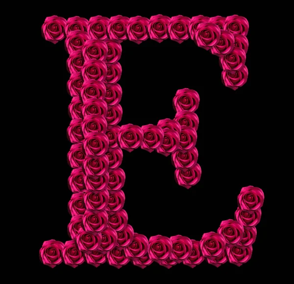 Romantisches Konzeptbild Eines Großbuchstabens Aus Roten Rosen Vereinzelt Auf Schwarzem — Stockfoto