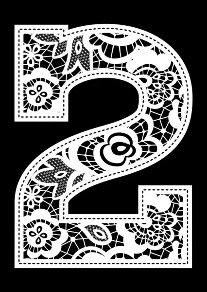 Embroidery lace number 2 — Stock Vector