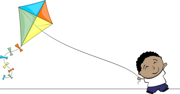 Παιδί με kite — Διανυσματικό Αρχείο