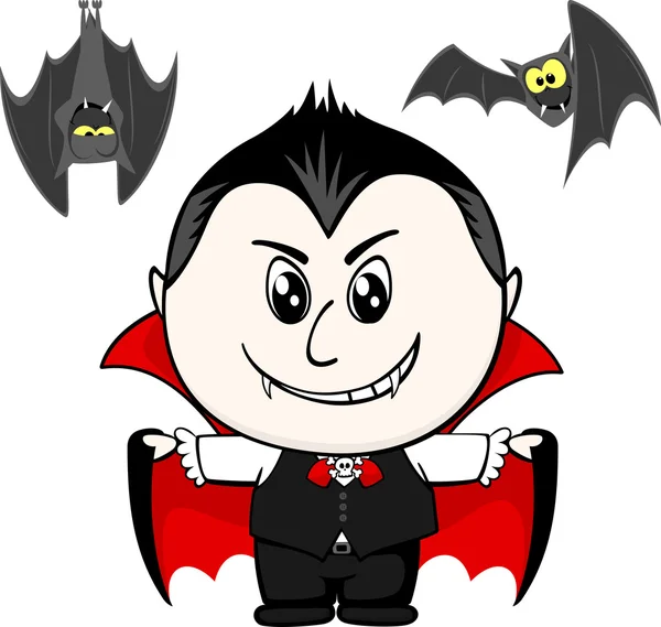 Vampir kostümü ile küçük çocuk — Stok Vektör