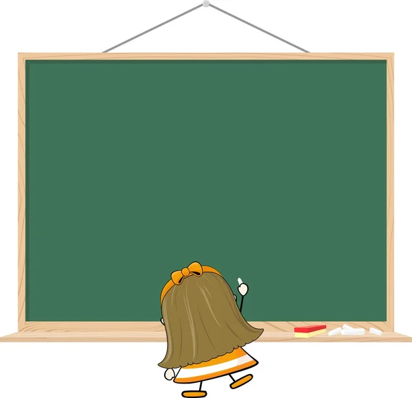 Weinig meisje schoolbord — Stockvector