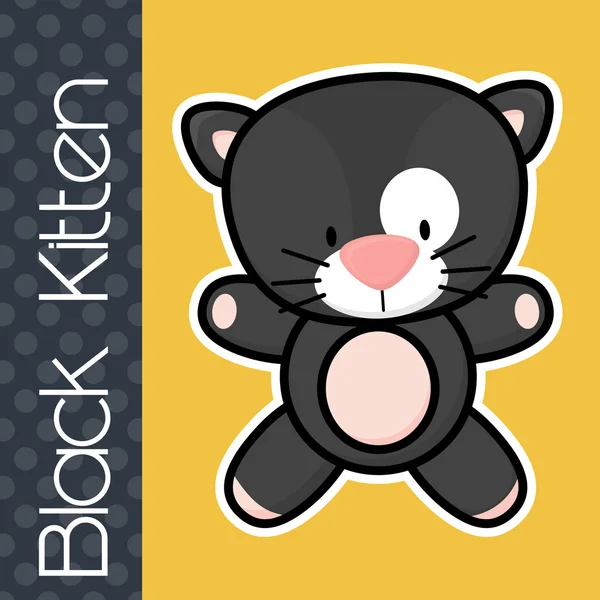 Baby black cat — Stock Vector