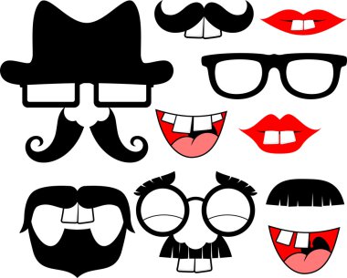 Big front teeth funny party props clipart