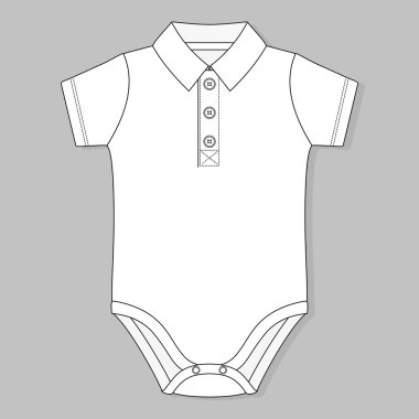 Front button placket collar baby bodysuit