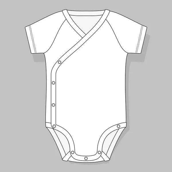 Crossover raglan baby bodysuit template — 스톡 벡터