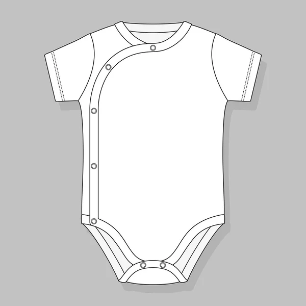 Crossover bodysuit bebê esboço plano —  Vetores de Stock