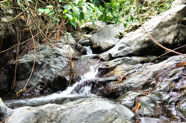 Ein kleiner Wasserfall im wilden Dschungel. Philippinen. Palawan-Insel — Stockfoto