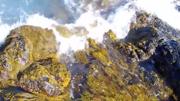 As ondas do mar atingiram a costa. Mar tropical . — Vídeo de Stock