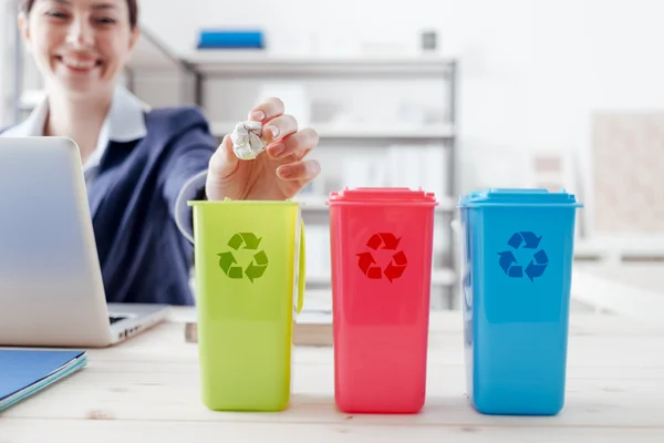 worker sorting garbage