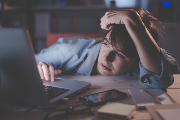 woman working at office desk
