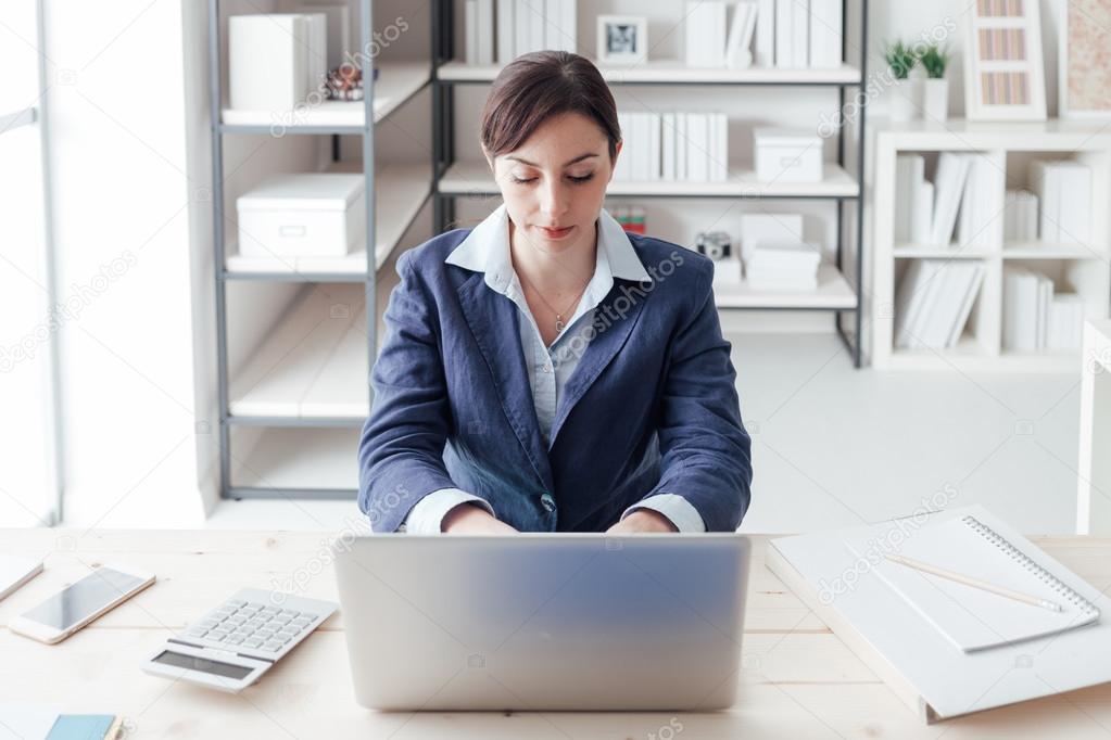 young businesswoman working