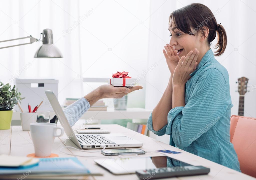 woman connecting to internet