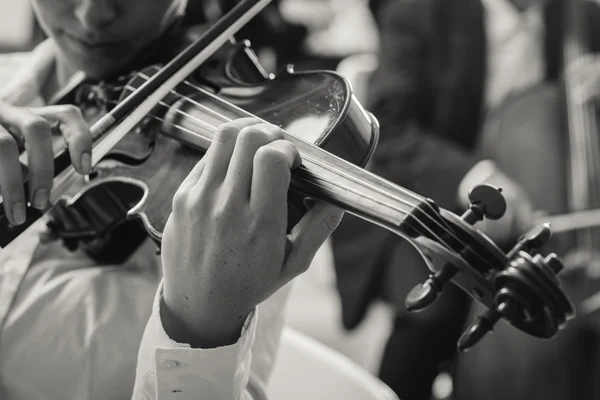 Violinista femenino tocando — Foto de Stock