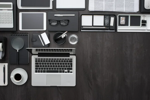 Corporate business desktop with laptop — Stock Photo, Image